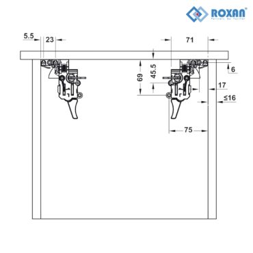 ray trượt âm giảm chấn mở toàn phần