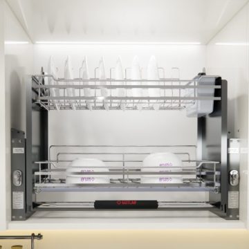 giá nâng hạ nan dẹt vách INOX