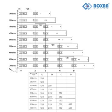 ray bi 3 tầng giảm chấn bản 42mm thép mạ kẽm trắng