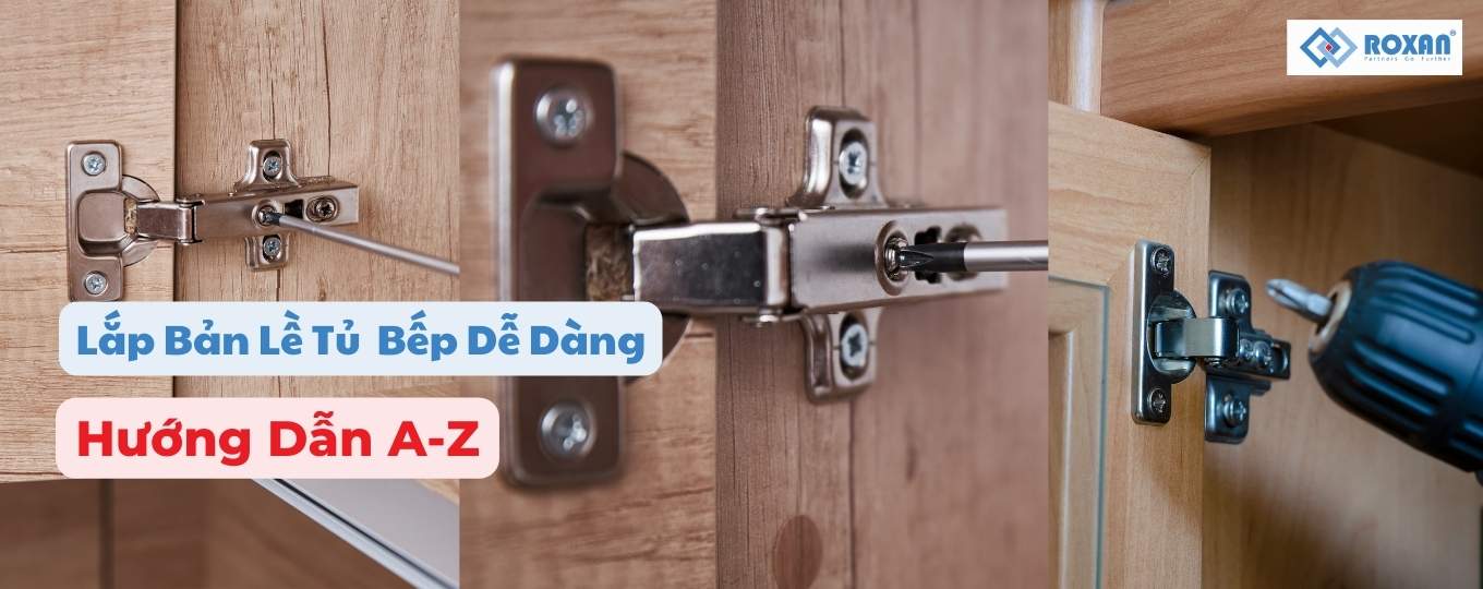 lắp bản lề tủ bếp dễ dàng