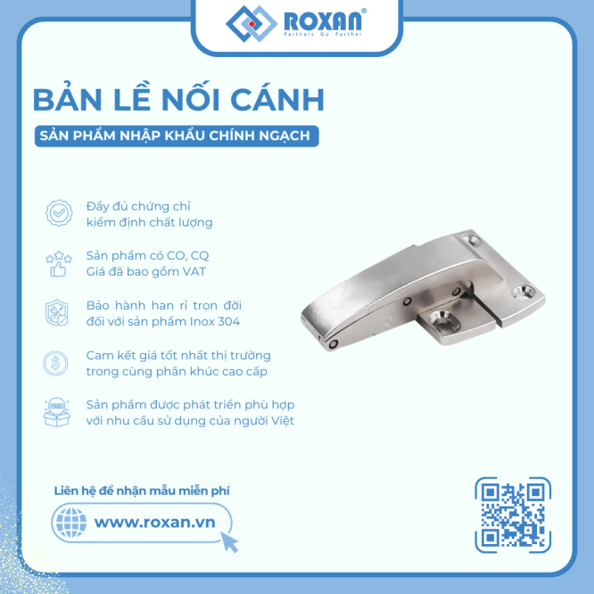 BẢN LỀ NỐI CÁNH - BẢN LỀ ẾCH GÓC MỞ 90°